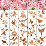 20 Pieces Bird Stencils for Painting Reusable Animal plante Spring Stencil , DIY Template for Painting on Wood Canvas Christmas