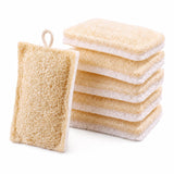 JOYMOOP Compressed Cellulose & Loofah Scrubbers, NonScratch Scrub Sponge, Kitchen Sponges for Dishes, 6Pack, DualSided Dish S
