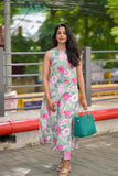 Anni Designer Women'S Rayon Blend Anarkali Printed Kurta With Pant (Thomas Pista_M_Pista_Medium),Pista,M,,,