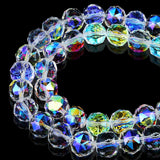 DIQIO 8mm Sparkle Faceted Round Loose Crystal Beads (65-72pcs, Crystal AB)