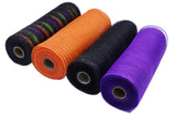 10 inch x 30 feet(10 Yards)-YYCRAFT Metallic Poly Mesh Ribbon for Halloween Decoration/Wreath Making Craft(4 Pack)