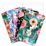 Elan Publishing Company Field Notebook/Pocket Journal 3.5inchx5.5inch Floral Covers Lined Memo Book Pack of 5