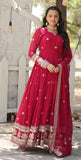 Wedani Faux Georgette With Embroidered Work Anarkali Set For Women (In Alpha 2Xl Regular Pink),PINK,2XL,,,
