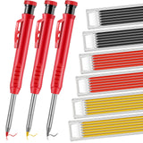 Outus 39 Pieces Solid Carpenter Pencil for Construction and Refills with Built in Sharpener, Long Nosed Deep Hole Mechanical Pen