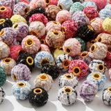 BERMRO 50pcs Fuzzy Faux Fur Poms Beads Colorful Soft Fluffy Beads for DIY Crafting Necklace Bracelet Jewelry Making Keychain (co