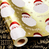 MAYPLUSS Gold Santa Claus Wrapping Paper Roll, 17IN X 33FT Christmas Gift Wrap Paper Featuring Reversible Merry Christmas for Ho