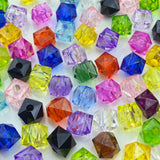 LIMAOLLY 400pcs 8mm Acrylic Cube Faceted Beads Colorful Square Plastic Spacer Beads Loose Beads for DIY Craft Making Necklace Br