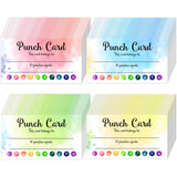 Watercolor Reward Punch Cards Customer Loyalty Cards Incentive Cards Business Card Size for Business, Class, School (100 Pieces)