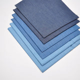 Indigo Light Denim 4.8OZ Fat Quarter 6pcs 18X22 100% Cotton Solid Fabric Quilting Fabric Arts, DIY Crafts & Sewing Patchwork - M