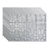 FASDE Traditional Style/Pattern 1 Decorative Vinyl 18in x 24in Backsplash Panel in Brushed Aluminum (5 Pack)