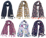 Fusfus WomenS Printed Chiffon Scarves And Stoles, Free Size(Multicolour, Fs1071) Pack Of 6 (Multicolor1)