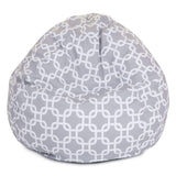 Majestic Home Goods Classic Bean Bag Chair - Links Giant Classic Bean Bags for Small Adults and Kids (28 x 28 x 22 Inches) (Gray