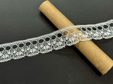Orient Lace Craft Off White Scallop Net Lace Ribbon | Floral Designing Nylon Lace Trim, For Wedding Invitation Card,Sewing,Hair