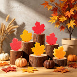 Whaline 12 Pack Fall Maple Leaves Kitchen Sponges, Red Orange Dual Sided