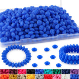 HHCFAST 270Pcs Lentil Silicone Beads for Pens, 12mm Silicone Spacer Beads for Keychain Making(Royal Blue)