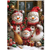 hkejoi Snowman Diamond Art Kits for Adults, Christmas Diamond Painting Kits for Adults Beginners, 5d Full Drill Gem Art Kits DIY