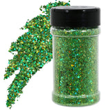 TORC 4 OZ Sage Green Holographic Glitter 4 Ounce Mix Chunky Glitter Bulk for Resin Craft Cosmetic Art Festival Decoration
