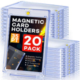 20ct Magnetic Card Holders, 35pt One Touch Card Holder, U-V Protection Hard Plastic Case for Trading Cards, Display Case for Spo