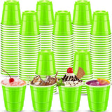 cssopenss 500 pcs Fluorescent Green Plastic Shot Glasses Green shot glasses disposable 2 oz green Plastic Shot Cups for drinking
