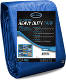 Tarps Blue Multi Purpose Waterproof 10x18 (Pack of 2) - Multi Purpose 5 MIL Tarp - High Durability Pack of 2 10x18 Tarps - Const