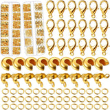 900 Pieces Jewelry Making Accessories Set with 120 Half Round Open Crimp Beads 270 Bead Tips Knot Covers 450 Open Jump Ring Conn