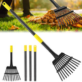 Garden Rake for Leaves, 65 inch Long Rake, 11 Tines Small Narrow Rake, Heavy Duty Metal Leaf Rakes with Adjustable Steel Handle