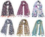 Fusfus WomenS Printed Chiffon Scarves And Stoles, Free Size(Multicolour, Fs1141) Pack Of 6 (Multicolor3)