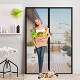 Magnetic Door Screen Fit Door Size 72 x 80 Inch, Reinforced Fiberglass Mesh Door Screen with Closure Weighted Bottom, Durable Ma