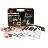 GreatNeck 119-Piece Home and Garage Tool Set, Portable Tool Kit With Chrome Plated Essentials And Rugged Carrying Case for Easy
