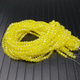 Chengmu 2mm Rondelle Glass Beads for Jewelry Making, Faceted Briolette Crytal Spacer Beads for Bracelet Necklace Earring, Yellow