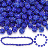 150 Pcs Dark Blue Rhinestone Beads for Jewelry Making, Sparkle Crystal Clay Christmas for Bracelet Baseball Necklace Earring Cra