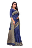Sugathari Womens Banarasi Saree Pure Kanjivaram Silk Saree Soft New Ladies 2023 Design Wear Sarees Latest Cotton Party Sari Collections With Blouse Piece For Wedding Sadi (Sam Pari-113 Navy Blue) Navy Blue Free Size Traditional Party Wear Saree