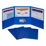C-Line 3-Pocket Tri-Fold Heavyweight Poly Portfolios, Blue, Box of 24 (33945-24)