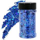 TORC 4 OZ Royal Blue Holographic Glitter 4 Ounce Mix Chunky Glitter Bulk for Resin Craft Cosmetic Art Festival Decoration