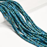 195 Pcs 2x4mm Turquoise Blue Sea Sediment Imperial Jasper Stone Bead Heishi Disc Beads for Bracelets Jewelry Making Crafts