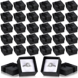 Bucherry 72 Pcs Ring Boxes 1.6 x 1.6 In Hard Cardboard Jewelry Box with Ribbon Bow Small Jewelry Gift Cases for Small Business(B