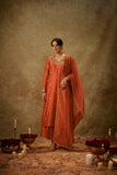 Gosriki Women'S Rayon Viscose Straight Embroidered Kurta With Pant & Dupatta (Chahat Orange-Gs_M_Orange_Medium),Orange,,B0DZ2W7BGN