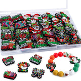 Kovict 30Pcs Christmas Focal Beads for Pens, Christmas Silicone Beads for Keychain Making Patterns Focals for Necklace Bracelet