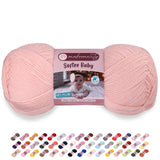 Makromecity Softee Baby Yarn,%100 Premium Anti-Pilling Acrylic, 3.5 Oz, 273 yd (100gr/250 mt), Light Pink Soft Yarn for Crocheti