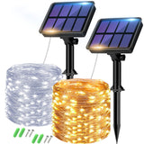 2 Pack Solar String Lights Outdoor - 160LED 66FT Solar Fairy Lights Outside Waterproof 8 Modes, Copper Wire Solar Powered Twinkl