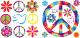 Wall Pops WPD99954 TieDye Peace MiniPops, 12.5 x 12.5, 4 Sheets