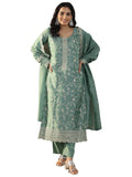 Libas Women'S Silk Blend Kurta Set (49516_Green_L)