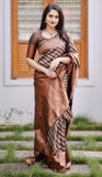 Sugathari Brown Womens Kanchipuram Art Silk Saree With Blouse Piece (Kanchipuram 2010 Brown)