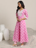 Libas Women'S Pure Cotton Kurta Set (400163O_Pink_Xl)