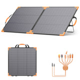 MHPOWOS 100 Watt Bifacial Portable Solar Panel for Power Station, 20V Foldable Solar Charger with IP68 Waterproof, 23.5% High Ef