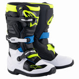 Alpinestars Tech 7S Youth MX Boots (Black/Enamel Blue/Fluo Yellow, 2)