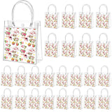 Tioncy 24 Pcs Tea Party Gift Bags Tea Party Clear PVC Gift Bags Decorations Floral Teapot Goodie Treat Bags with Handles for Bir