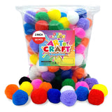 50pcs 2 inch - WAU Craft Pom Pom Balls Multicolored Large Pompoms for Crafts Art DIY Project in Reusable Zipper Bag