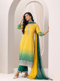 Libas Womens Printed Chinon Straight Kurta With Palazzos And Dupatta Mustard M