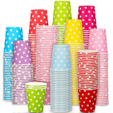 Potchen 480 Pack 9 oz Paper Disposable Mouthwash Cups Cold Beverage Drinking Polka Dots Bathroom Cups for Water Coolers, Party,